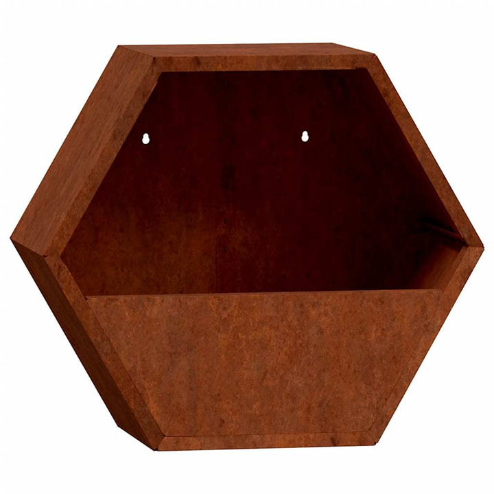 væghængte plantekasser 2 stk. 30x10x25 cm cortenstål rustfarvet