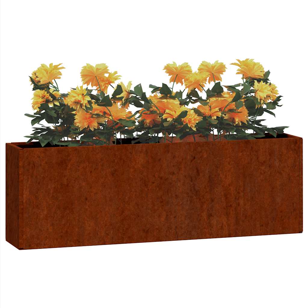 væghængte plantekasser 2 stk. 53x10x17 cm cortenstål rustfarvet