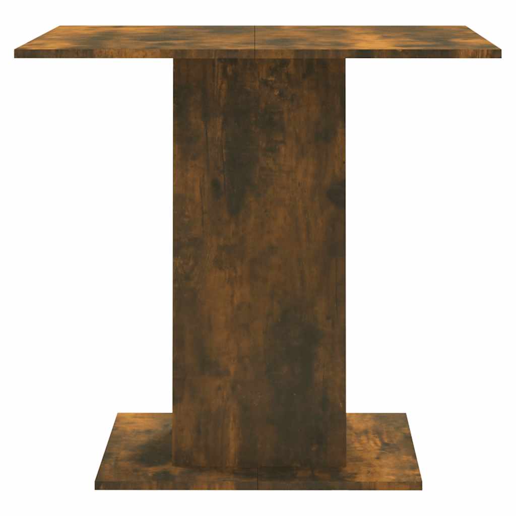 spisebord 80x80x75 cm konstrueret træ røget egetræsfarve