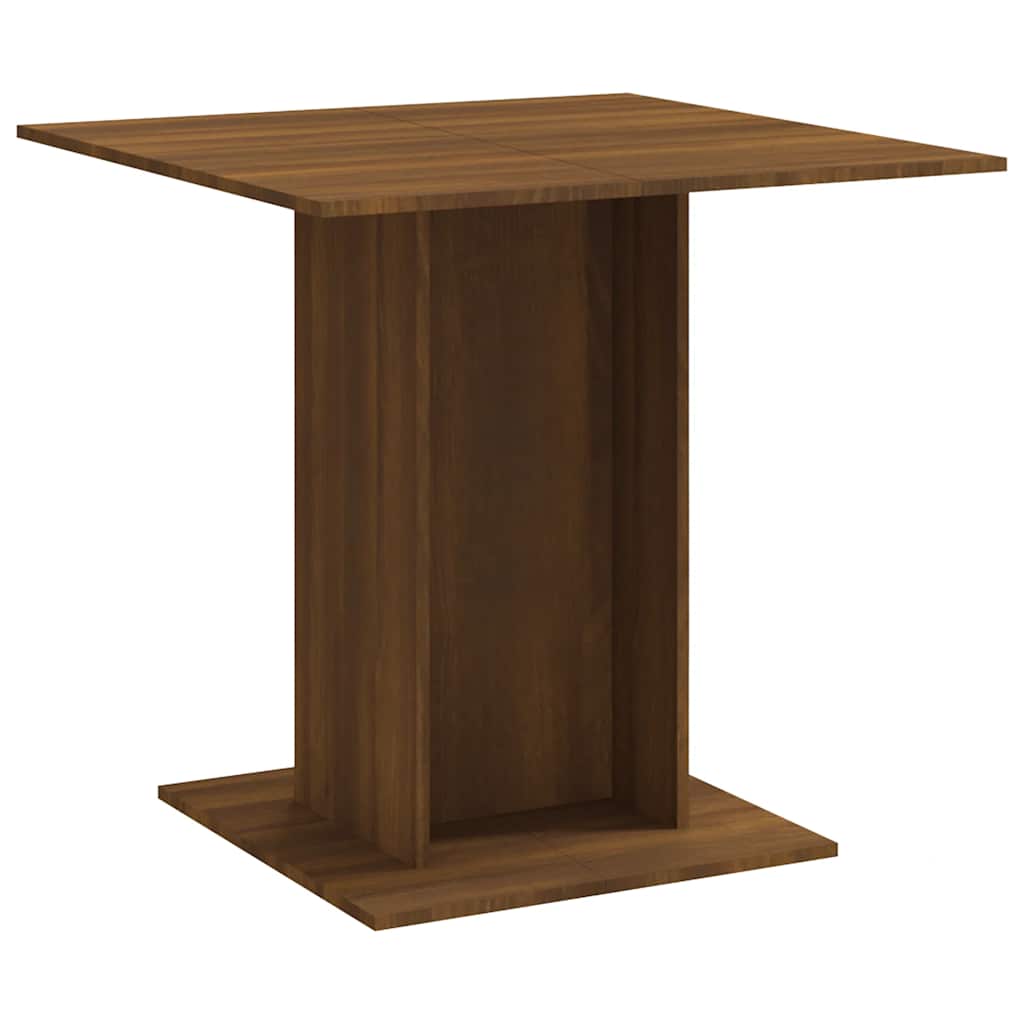 spisebord 80x80x75 cm konstrueret træ brun egetræsfarve