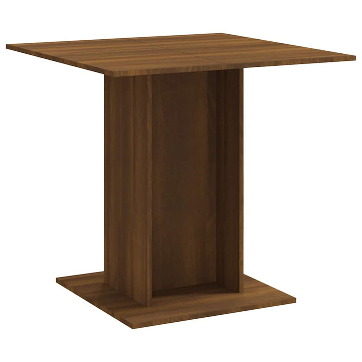 spisebord 80x80x75 cm konstrueret træ brun egetræsfarve