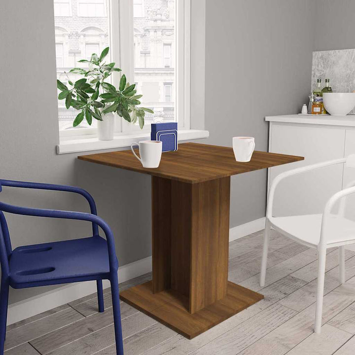 spisebord 80x80x75 cm konstrueret træ brun egetræsfarve