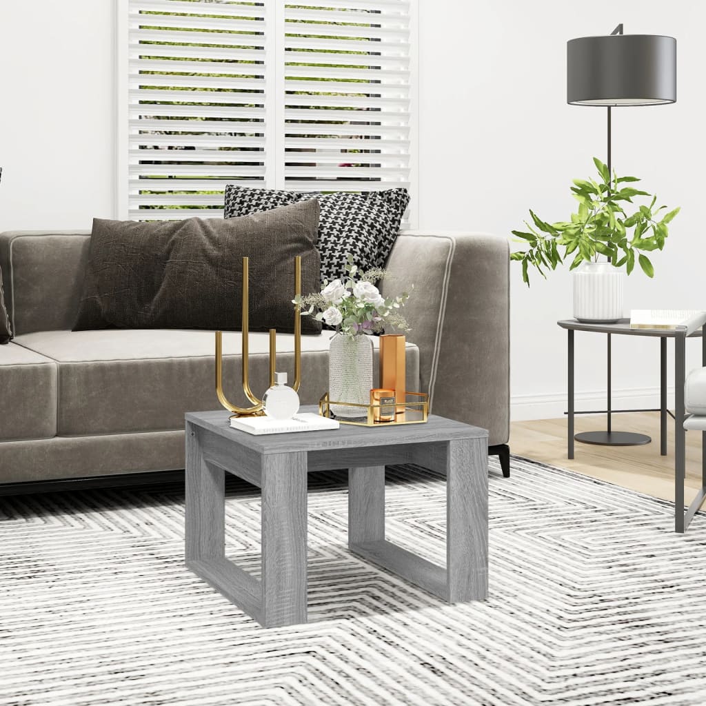 sidebord 50x50x35 cm konstrueret træ grå sonoma-eg