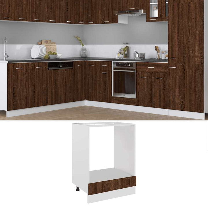ovnskab "Riga" brun eg 60x46x81,5 cm konstrueret træ