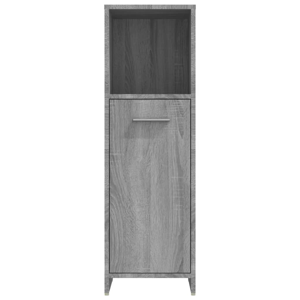 badeværelsesskab 30x30x95 cm konstrueret træ grå sonoma-eg