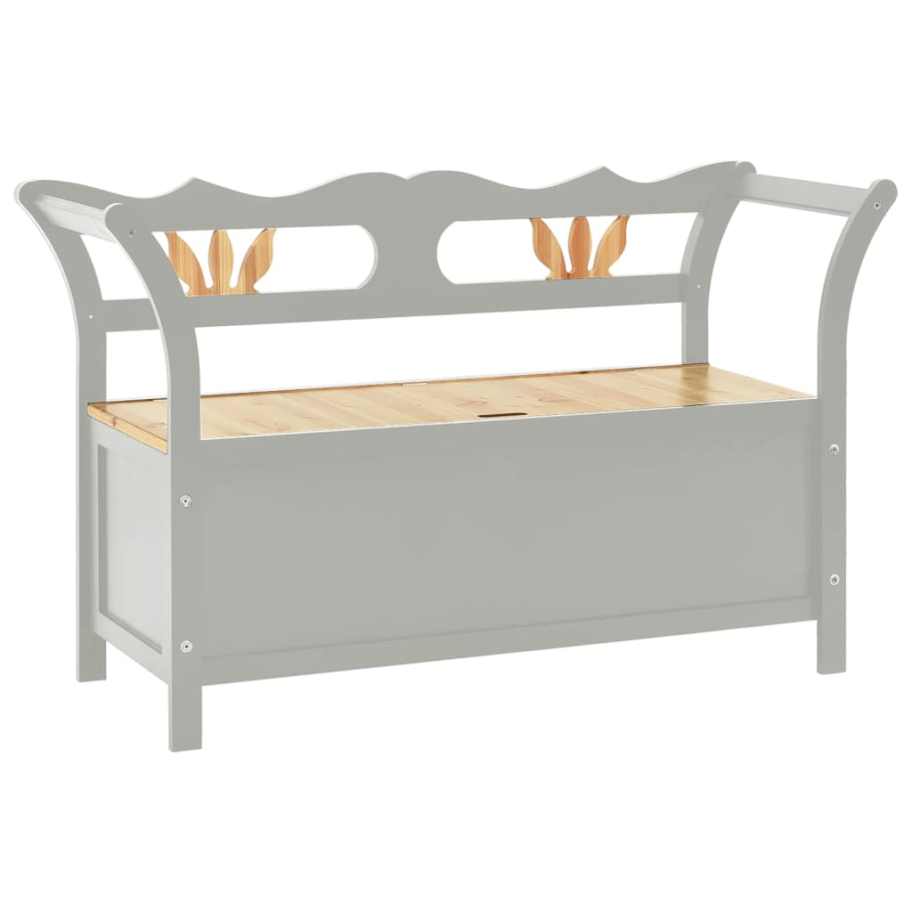 bænk 107x45x75,5 cm massivt fyrretræ grå