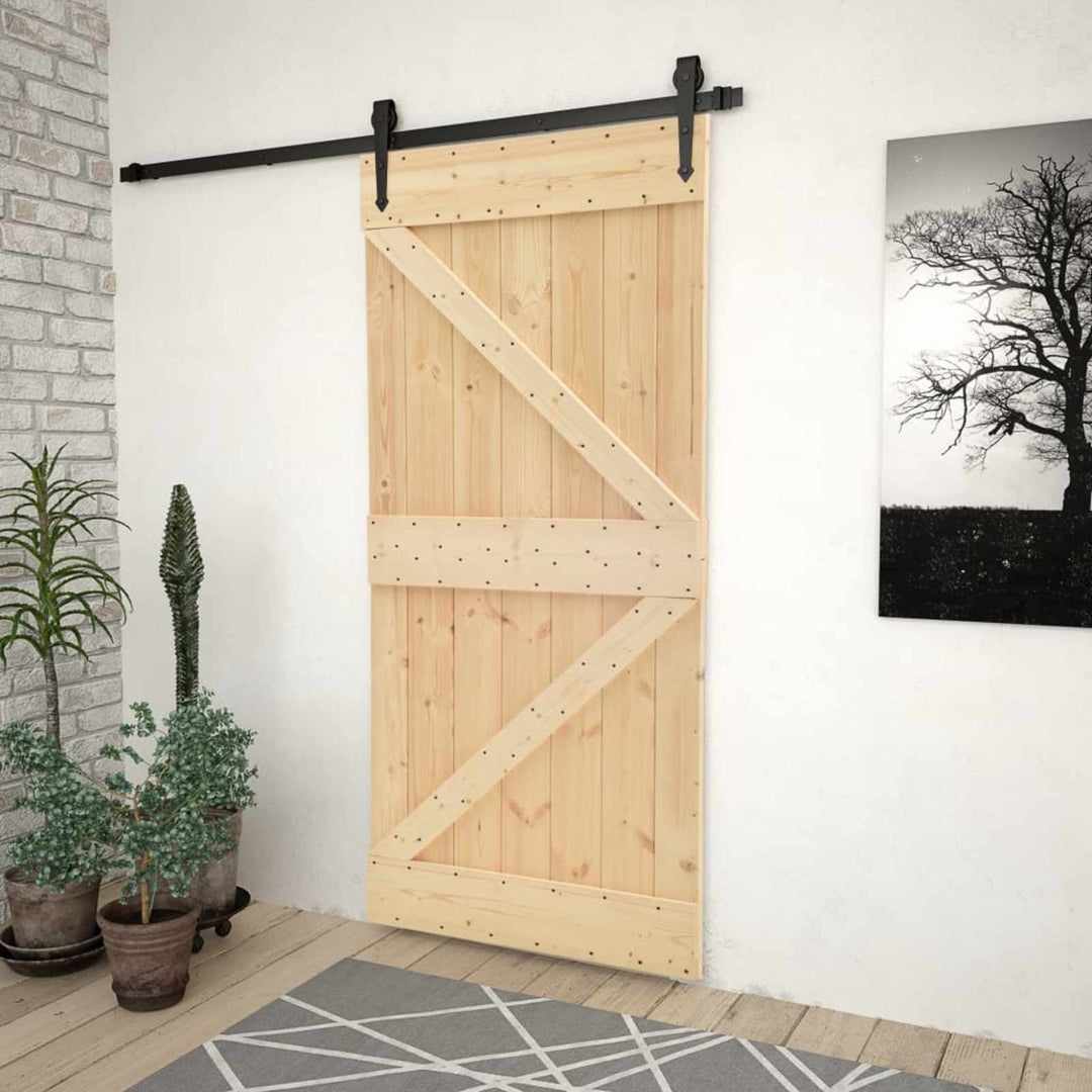 Dør NARVIK Naturfarvet 80 x 210 cm Massivt Fyrretræ