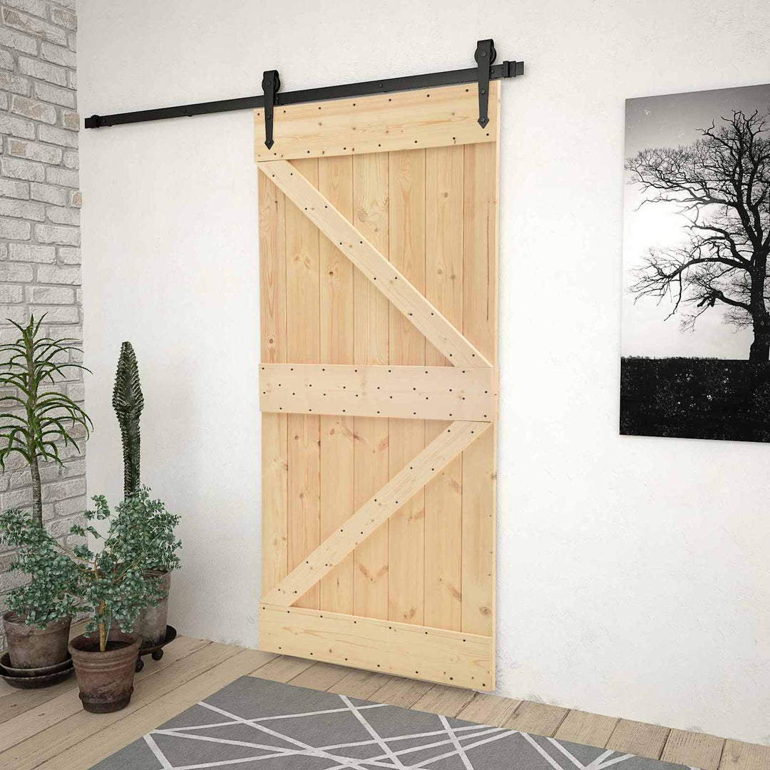 Dør NARVIK Naturfarvet 90 x 210 cm Massivt Fyrretræ
