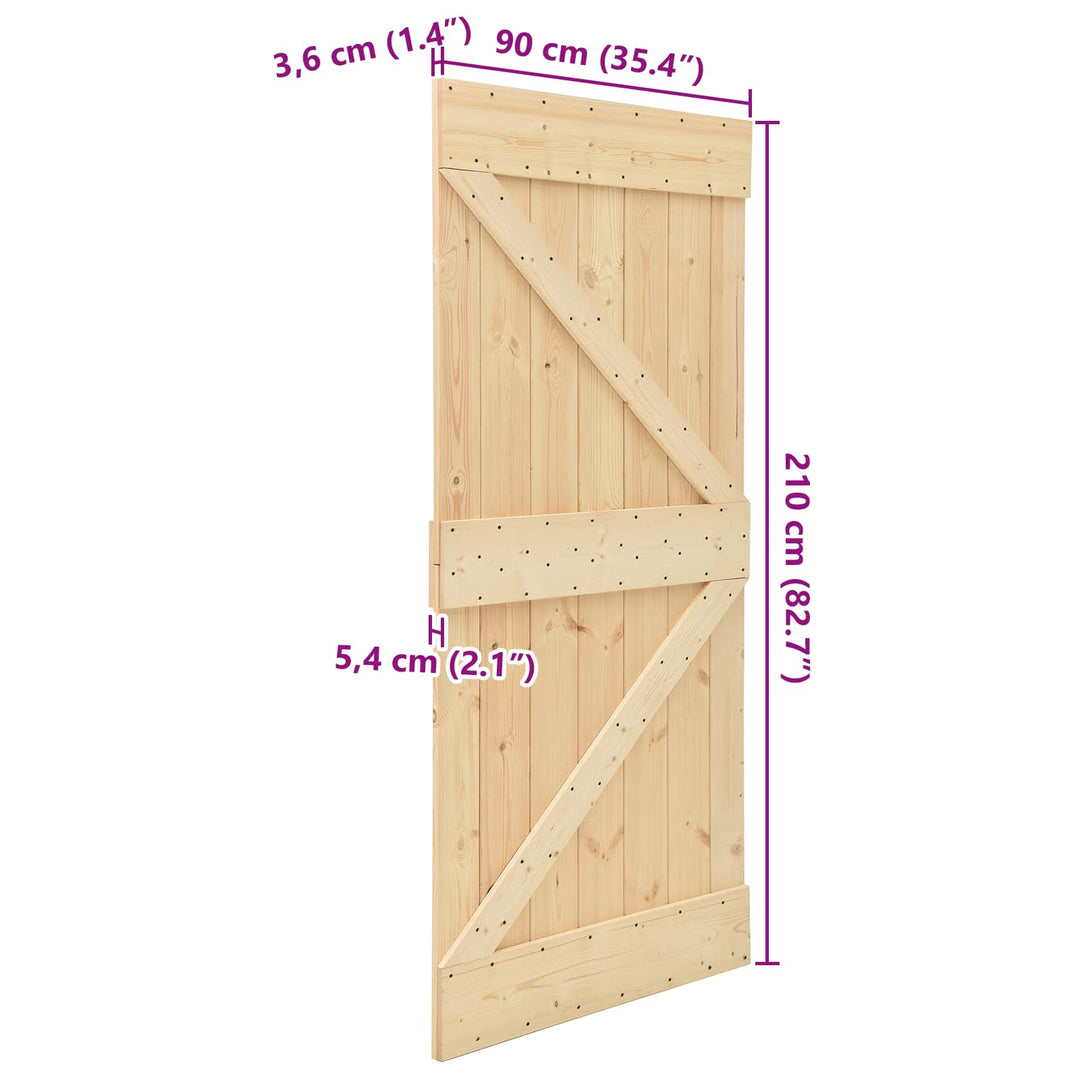 Dør NARVIK Naturfarvet 90 x 210 cm Massivt Fyrretræ