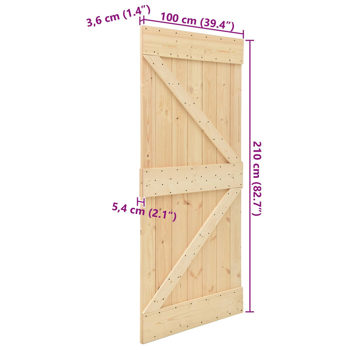 Dør NARVIK Naturfarvet 100 x 210 cm Massivt Fyrretræ