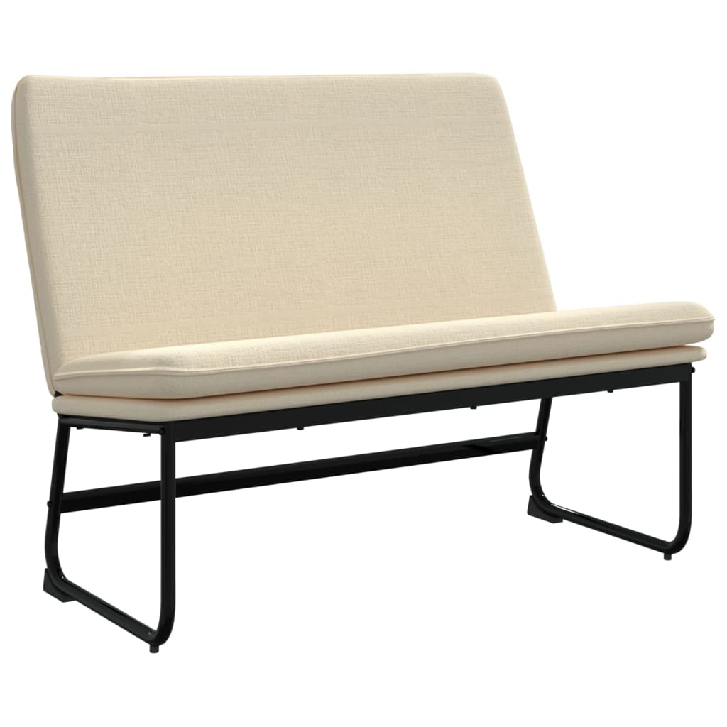 bænk 100x75x76 cm stof cremefarvet