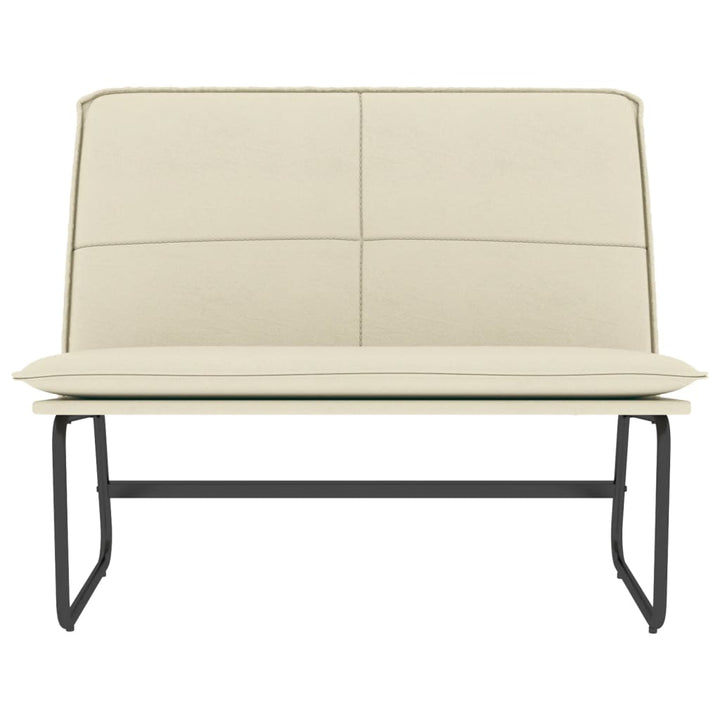 bænk 100x75x76 cm kunstlæder cremefarvet