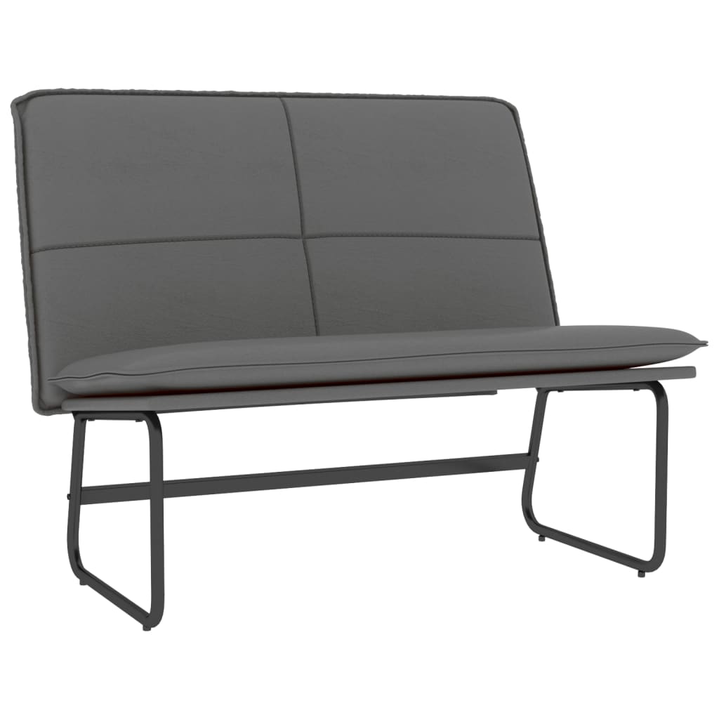 bænk 100x75x76 cm kunstlæder grå