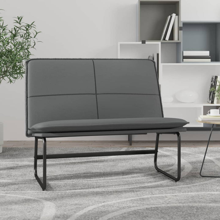 bænk 100x75x76 cm kunstlæder grå