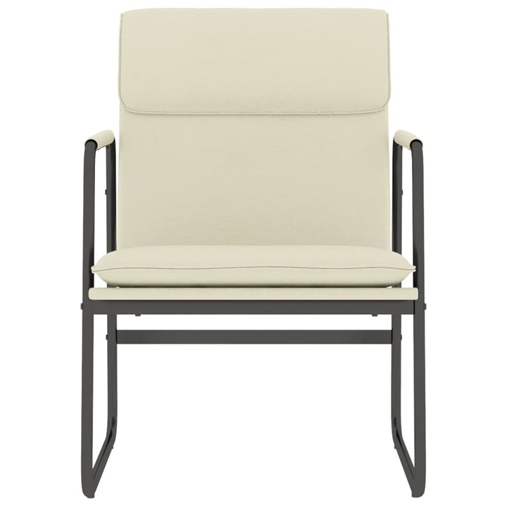 loungestol 55x64x80 cm kunstlæder cremefarvet