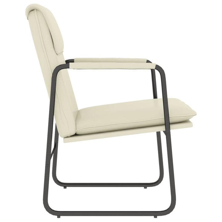 loungestol 55x64x80 cm kunstlæder cremefarvet