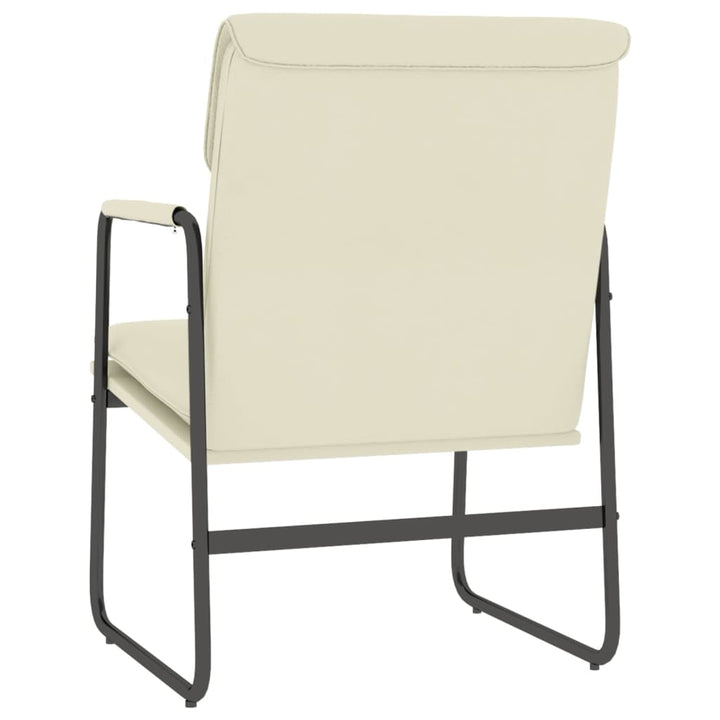 loungestol 55x64x80 cm kunstlæder cremefarvet