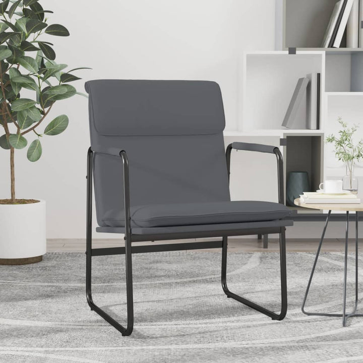 loungestol 55x64x80 cm kunstlæder grå