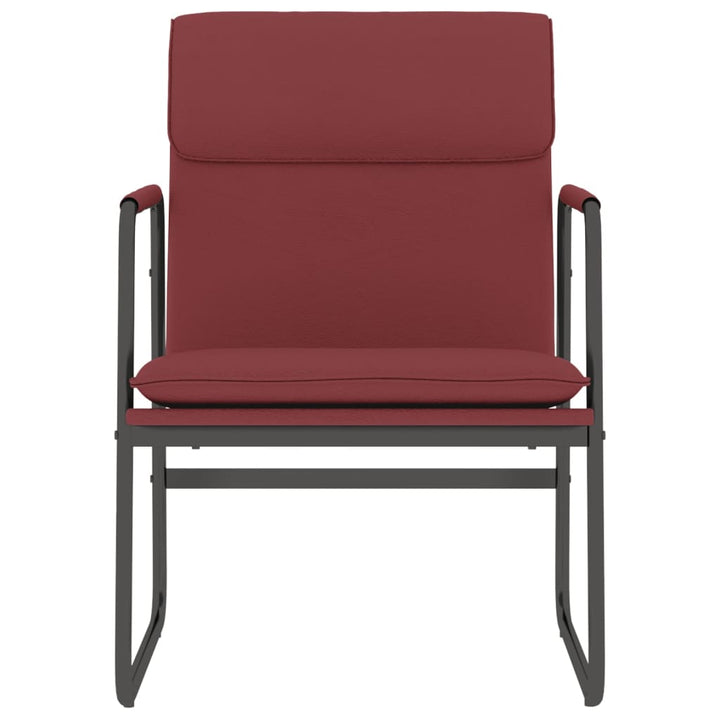 loungestol 55x64x80 cm kunstlæder vinrød