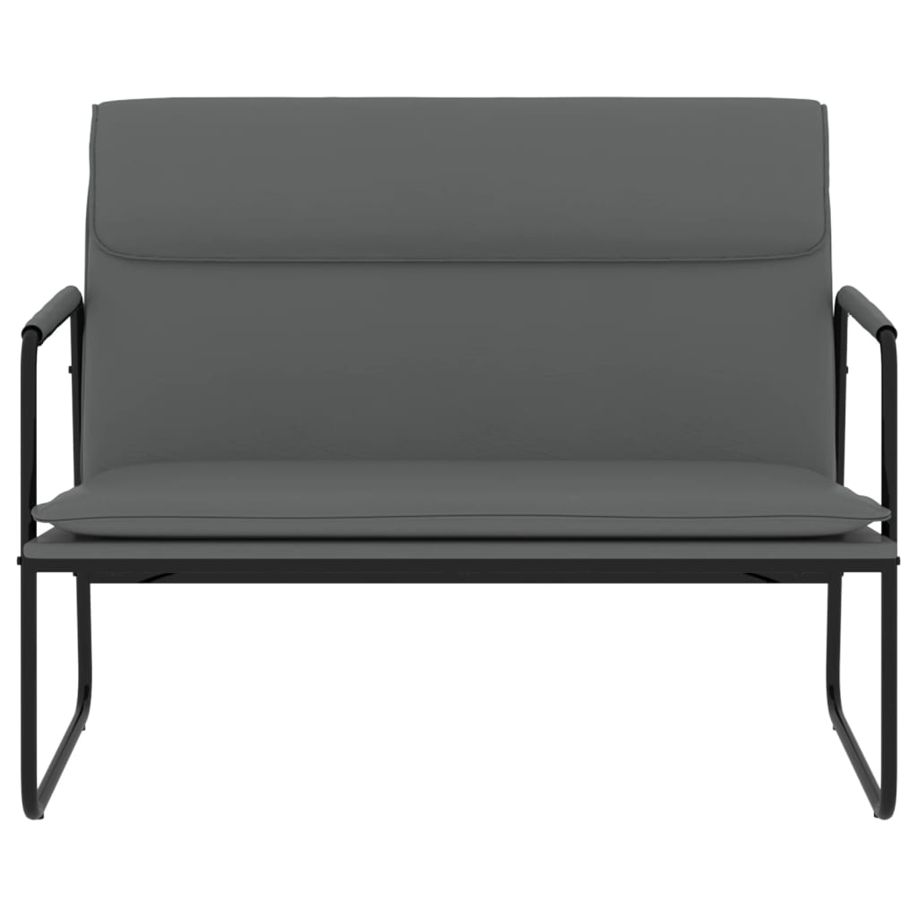 bænk 100x64x80 cm kunstlæder grå