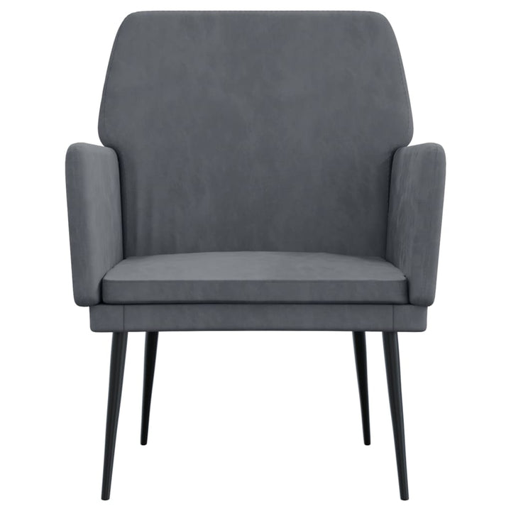 lænestol 62x79x79 cm velour mørkegrå
