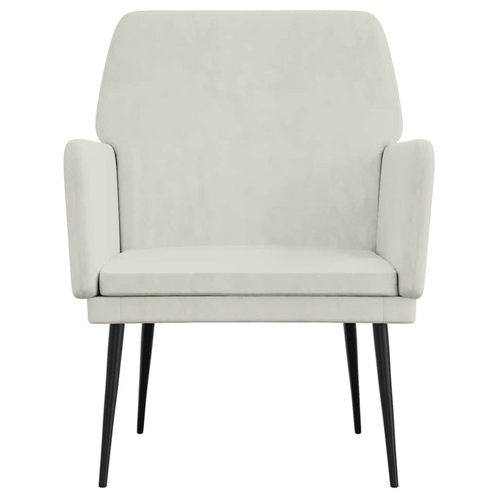 lænestol 62x79x79 cm velour cremefarvet