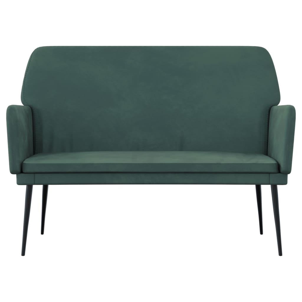 bænk 108x79x79 cm fløjl mørkegrøn