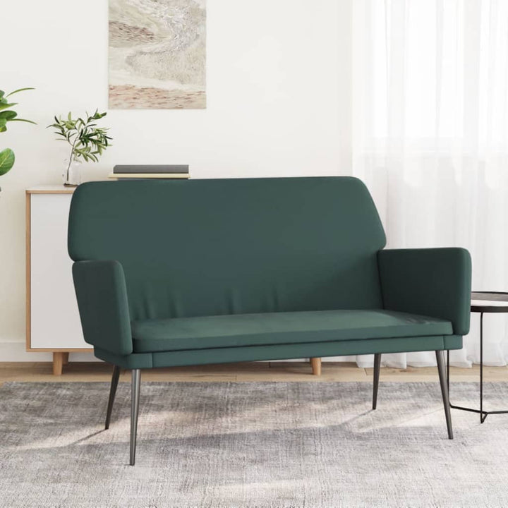 bænk 108x79x79 cm fløjl mørkegrøn