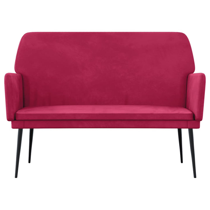 bænk 108x79x79 cm velour vinrød