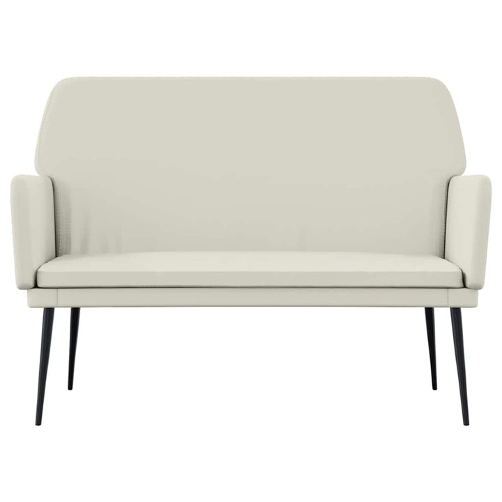 bænk 108x79x79 cm velour cremefarvet
