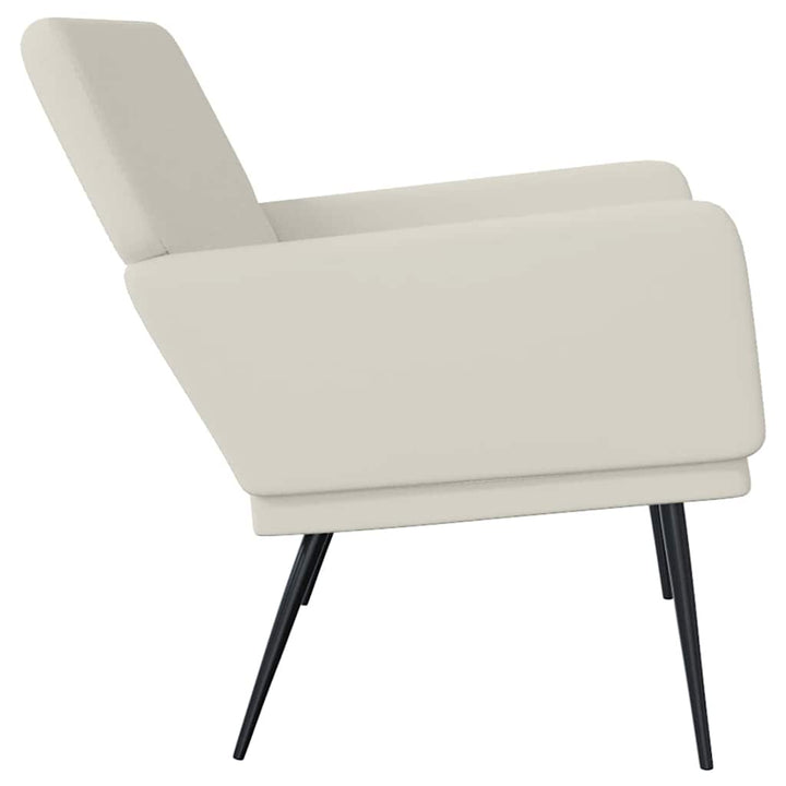bænk 108x79x79 cm velour cremefarvet