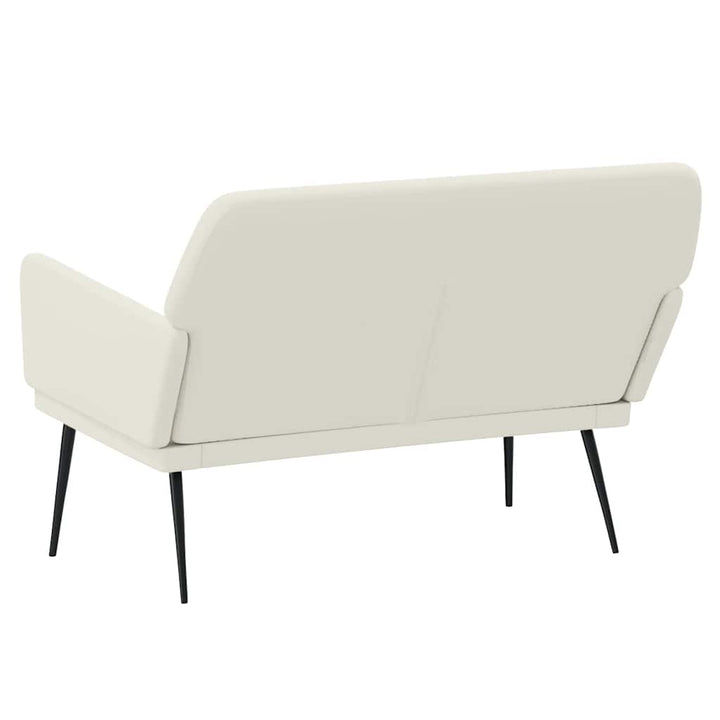 bænk 108x79x79 cm velour cremefarvet