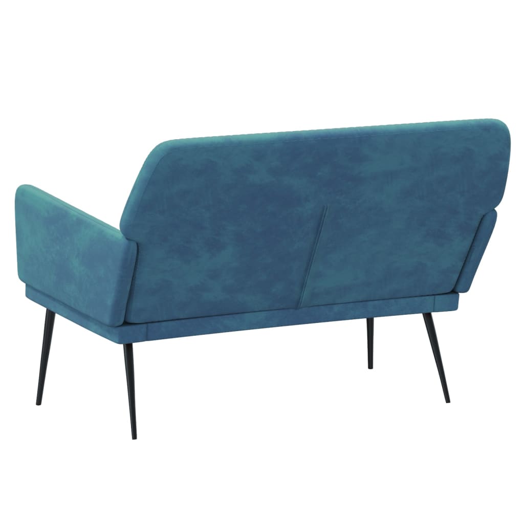 bænk 108x79x79 cm velour blå