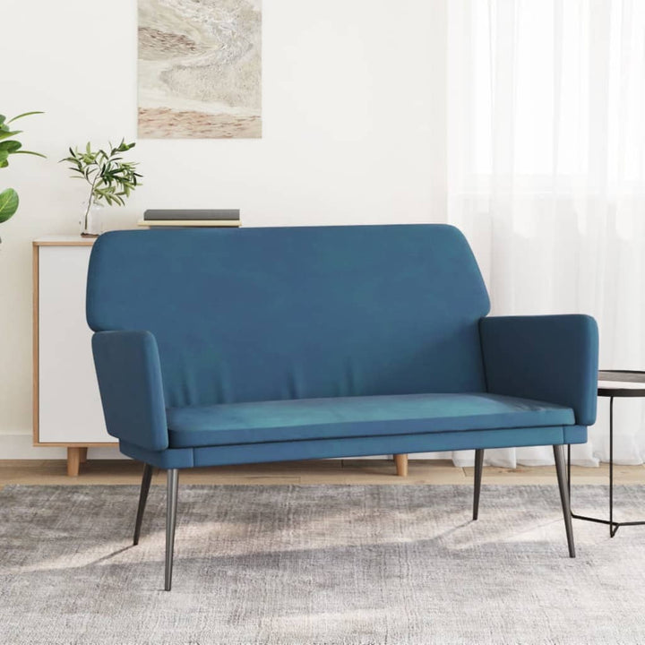 bænk 108x79x79 cm velour blå
