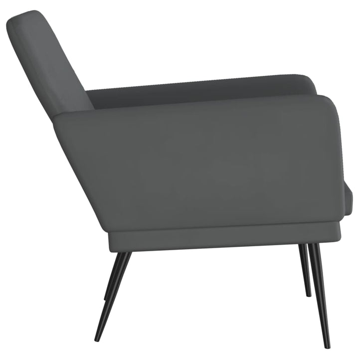 lænestol 61x78x80 cm kunstlæder grå