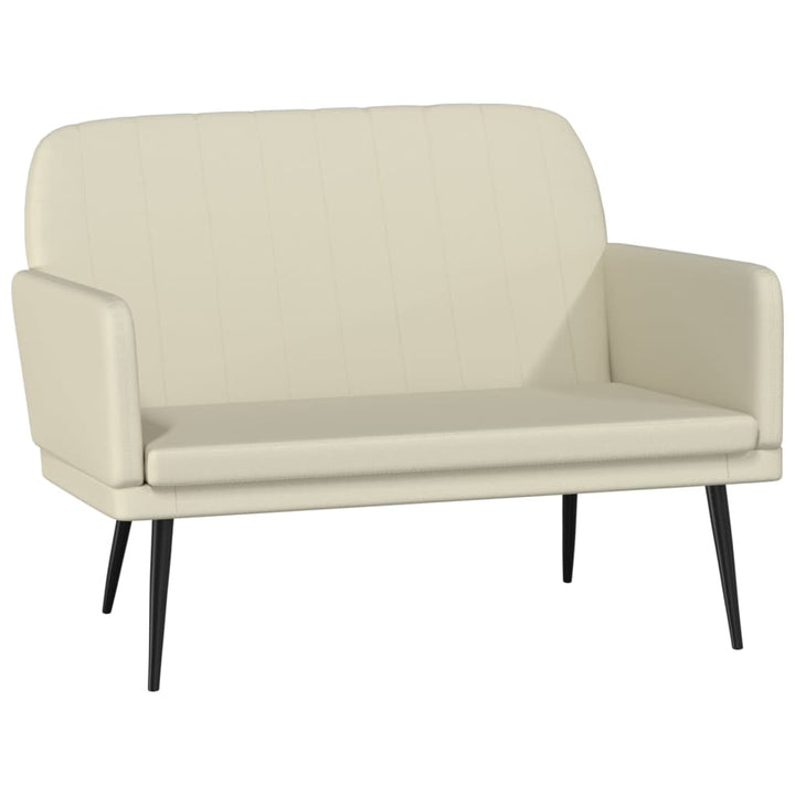 bænk 107x80x81 cm kunstlæder cremefarvet