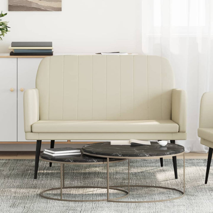 bænk 107x80x81 cm kunstlæder cremefarvet