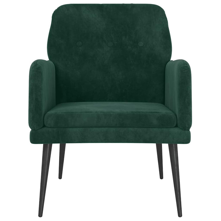 lænestol 62x79x79 cm velour mørkegrøn