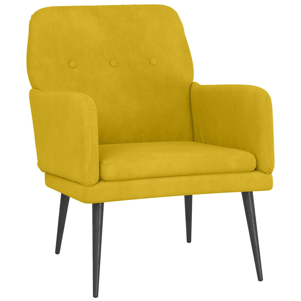 lænestol 62x79x79 cm velour gul