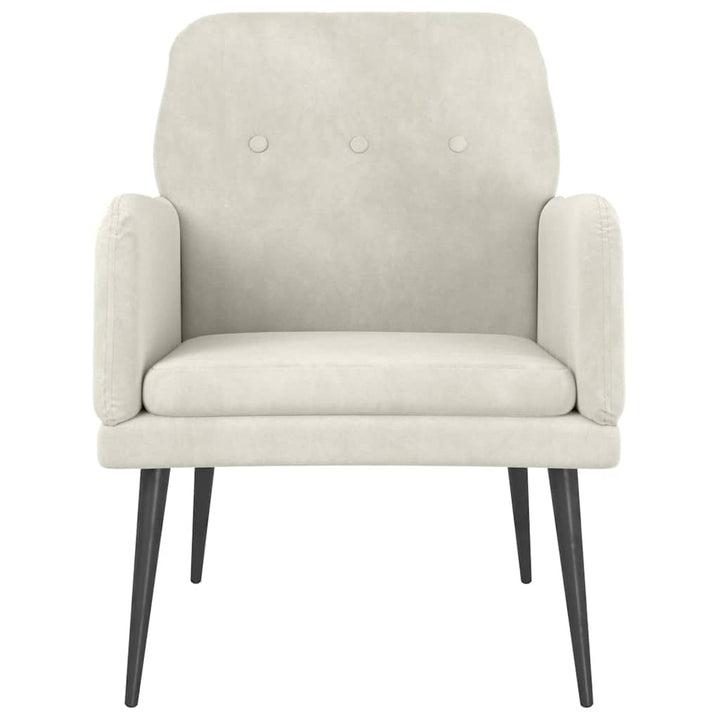 lænestol 62x79x79 cm velour cremefarvet
