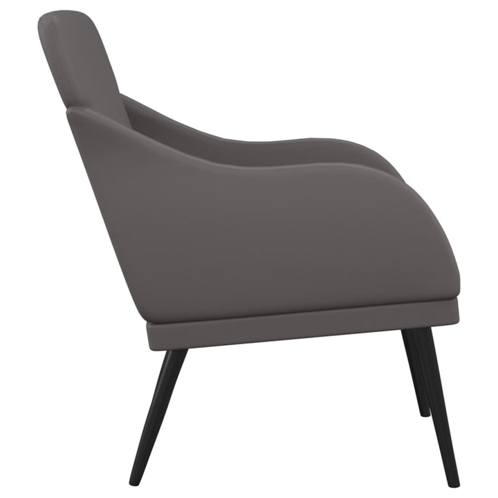 lænestol 63x76x80 cm kunstlæder grå