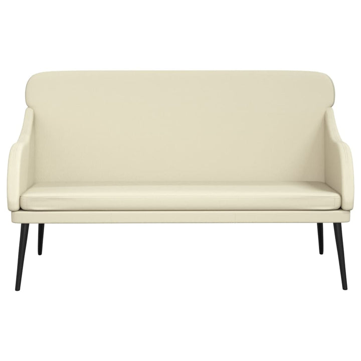 bænk 110x76x80 cm kunstlæder cremefarvet