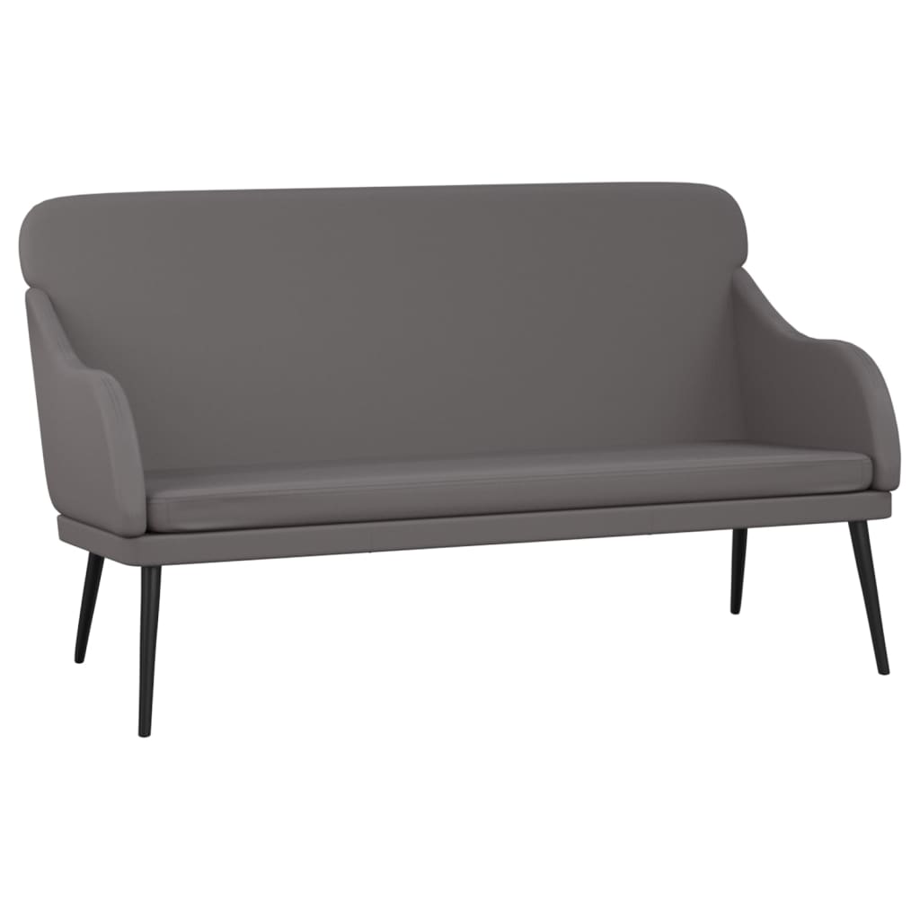 bænk 110x76x80 cm kunstlæder grå