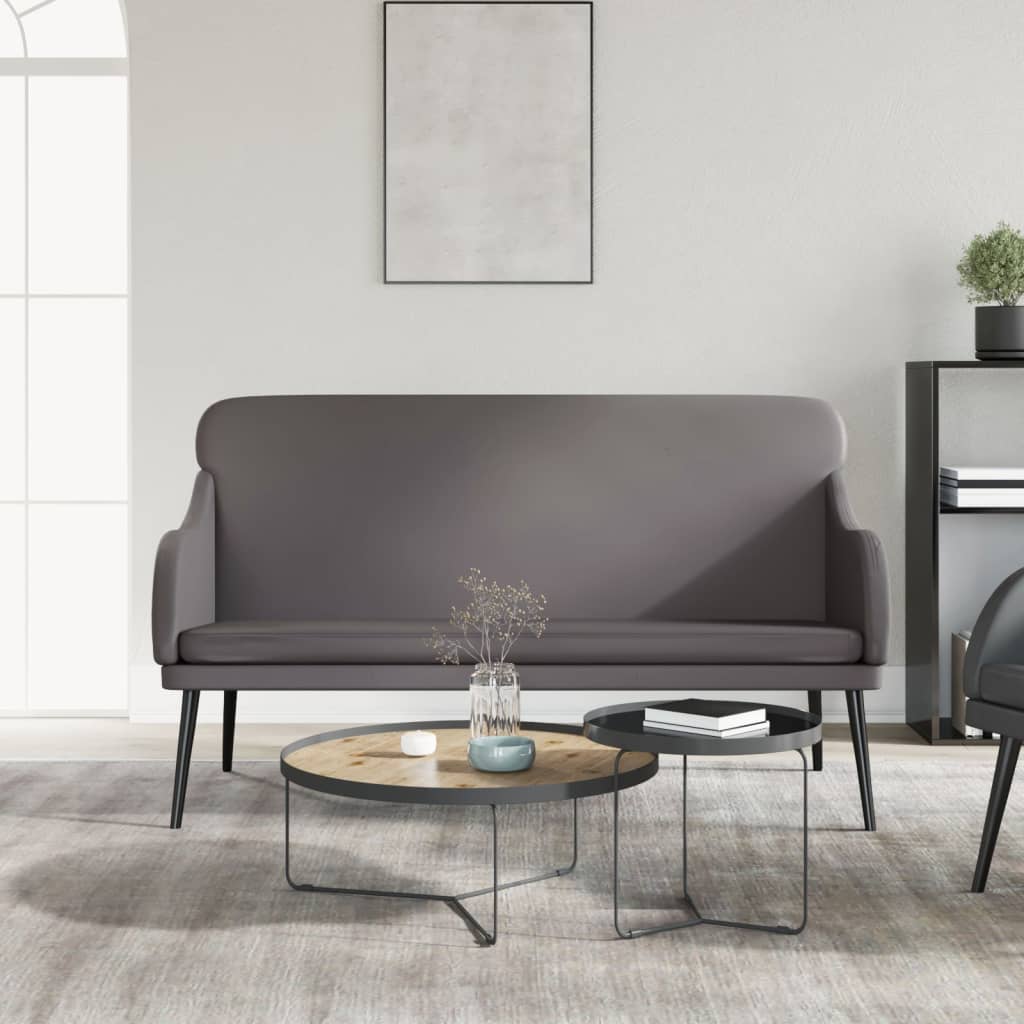 bænk 110x76x80 cm kunstlæder grå