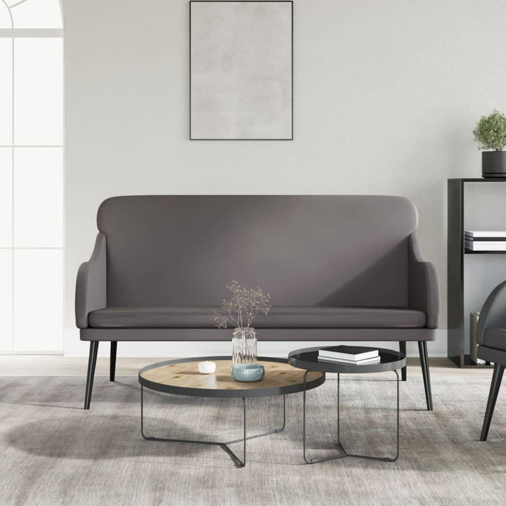 bænk 110x76x80 cm kunstlæder grå