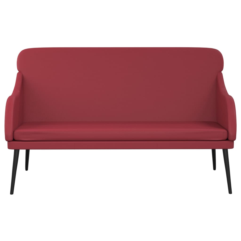 bænk 110x76x80 cm kunstlæder vinrød