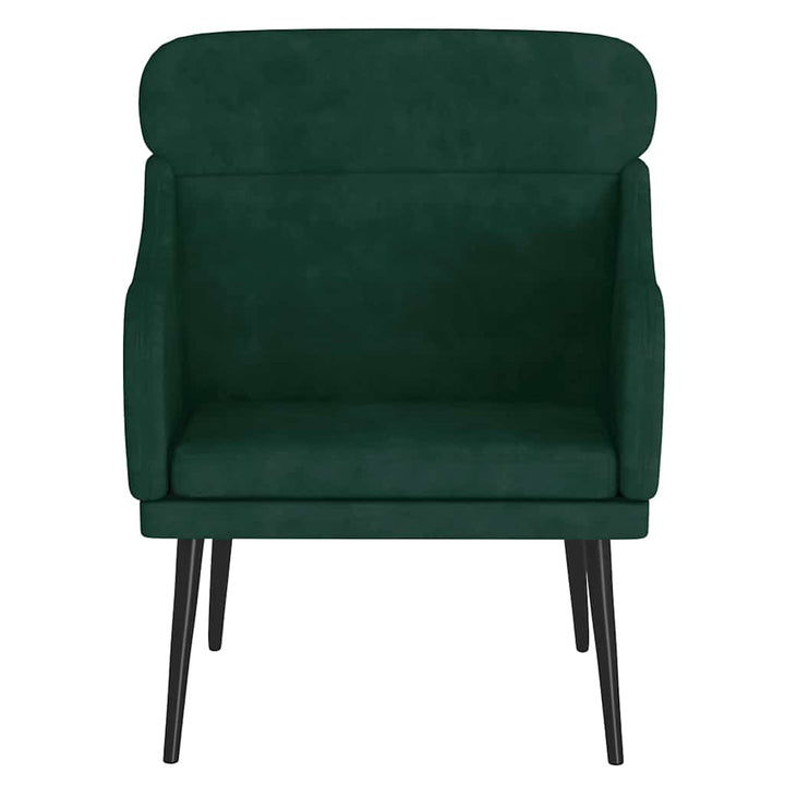 lænestol 63x76x80 cm velour mørkegrøn