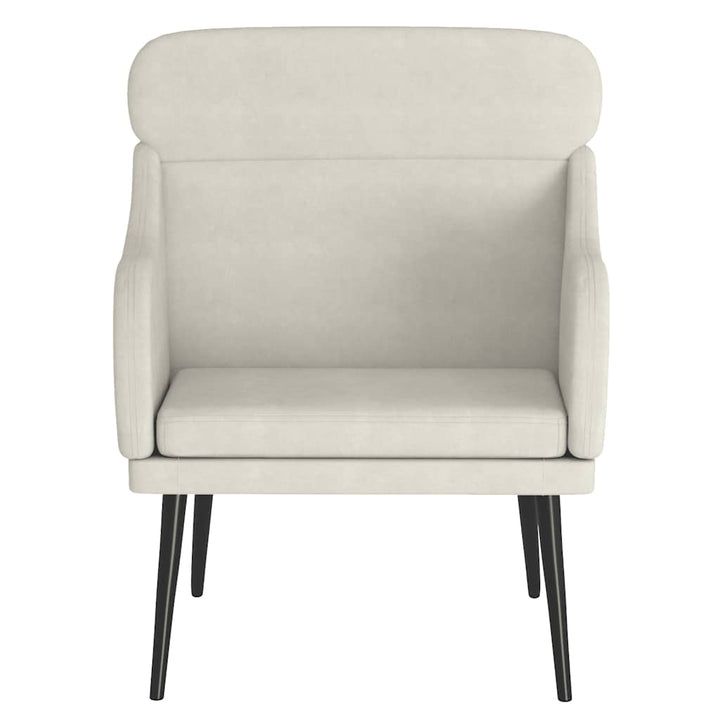 lænestol 63x76x80 cm velour cremefarvet
