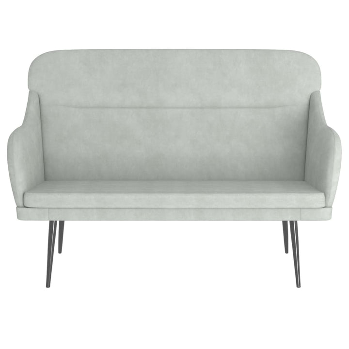 bænk 110x76x80 cm velour lysegrå