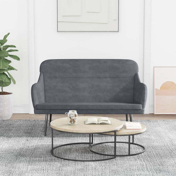 bænk 110x76x80 cm velour mørkegrå